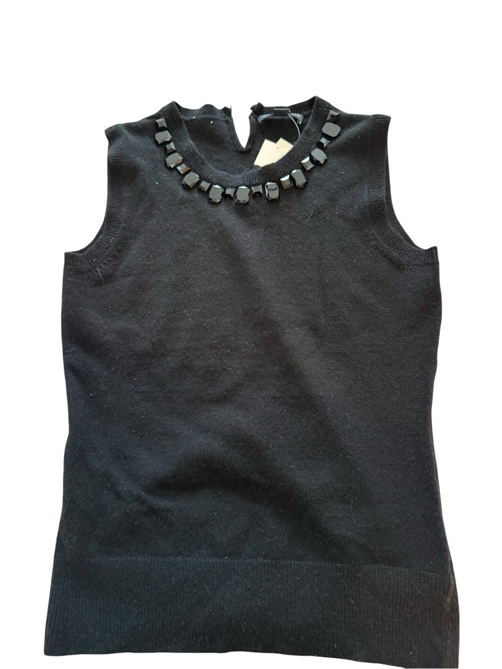 Banana Republic Black Sleeveless Jewel-Embellished Tank